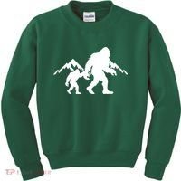 Bigfoot And Son Wild Outdoor Gift For Fathers Day Kids Sweatshirt thumb 0