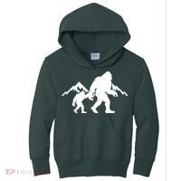 Bigfoot And Son Wild Outdoor Gift For Fathers Day Kids Hoodie thumb 0