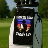 Broken Arm Story Injury Recovery Rehab Injured Hand Golf Towel thumb 2
