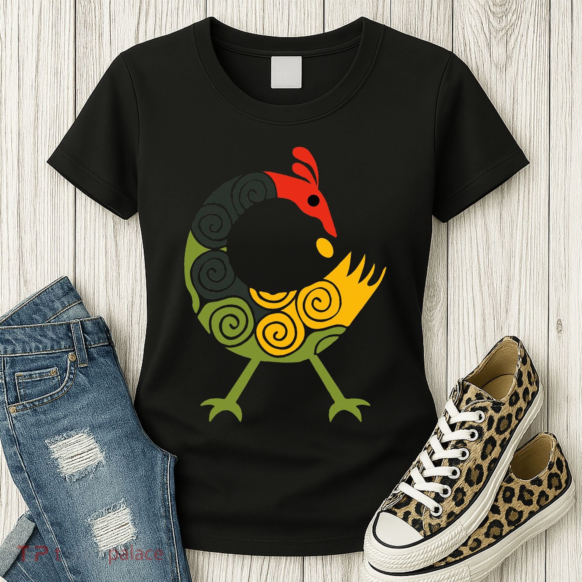 Bird Adinkra Symbol Ghana Sankofa Black History Women's T-Shirt