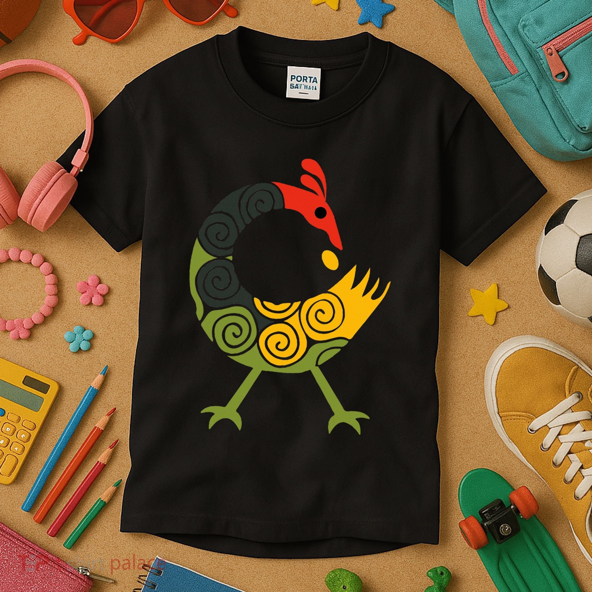 Bird Adinkra Symbol Ghana Sankofa Black History Kids T-Shirt
