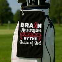 Brain Aneurysm Survivor Medical Condition Aneurysm Awareness Golf Towel thumb 2