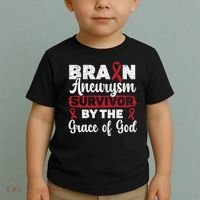Brain Aneurysm Survivor Medical Condition Aneurysm Awareness Toddler T-Shirt thumb 2