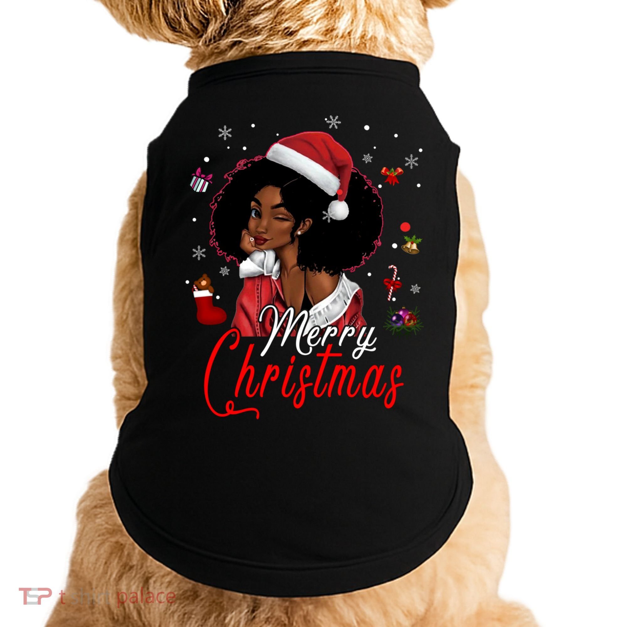 Black African Santa Hat African American Merry Christmas Pj Cool Gift Doggie Tank