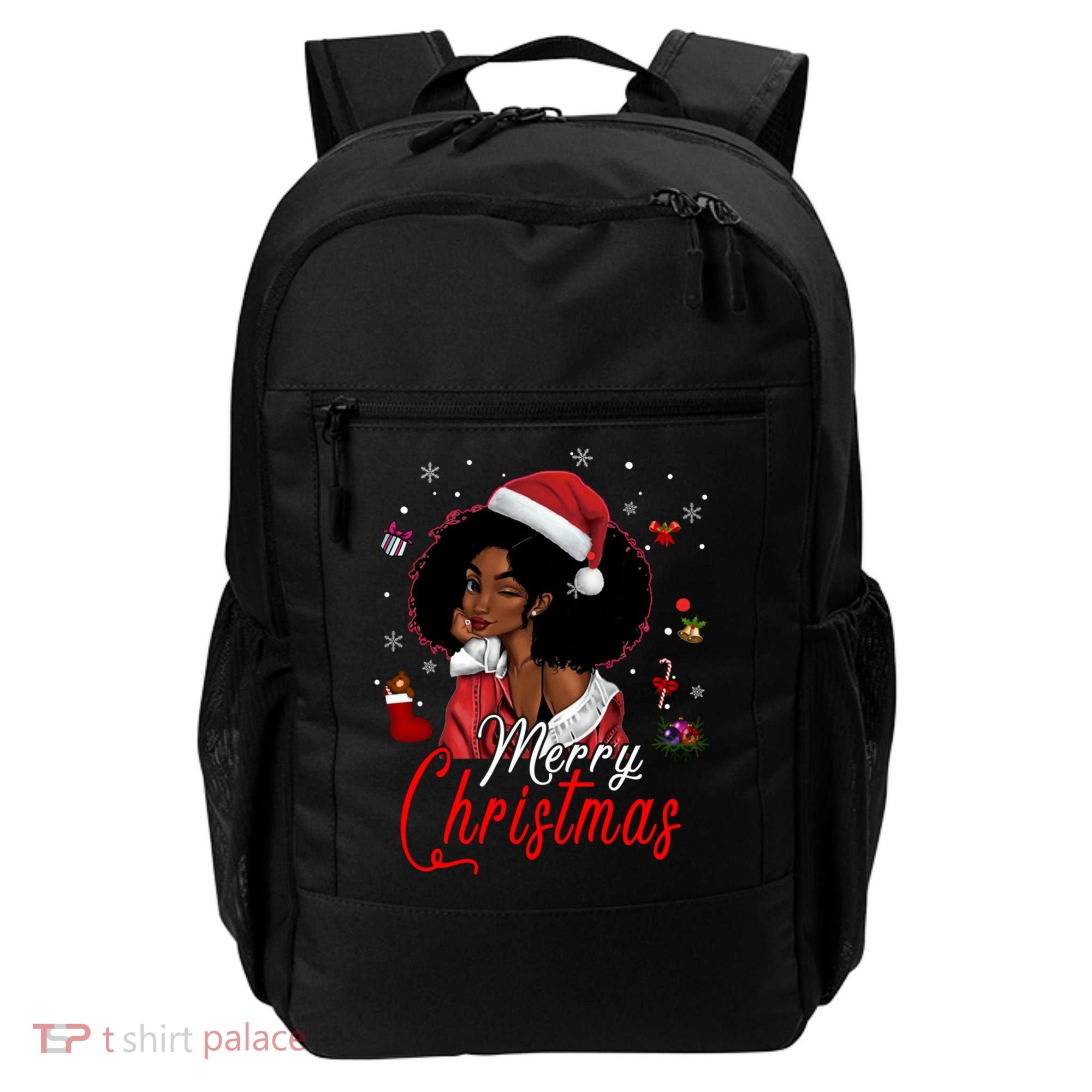 Black African Santa Hat African American Merry Christmas Pj Cool Gift Backpack
