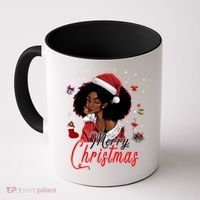 Black African Santa Hat African American Merry Christmas Pj Cool Gift Coffee Mug thumb 0