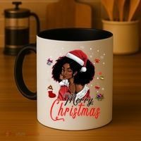 Black African Santa Hat African American Merry Christmas Pj Cool Gift Coffee Mug thumb 4
