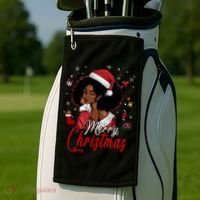 Black African Santa Hat African American Merry Christmas Pj Cool Gift Golf Towel thumb 2