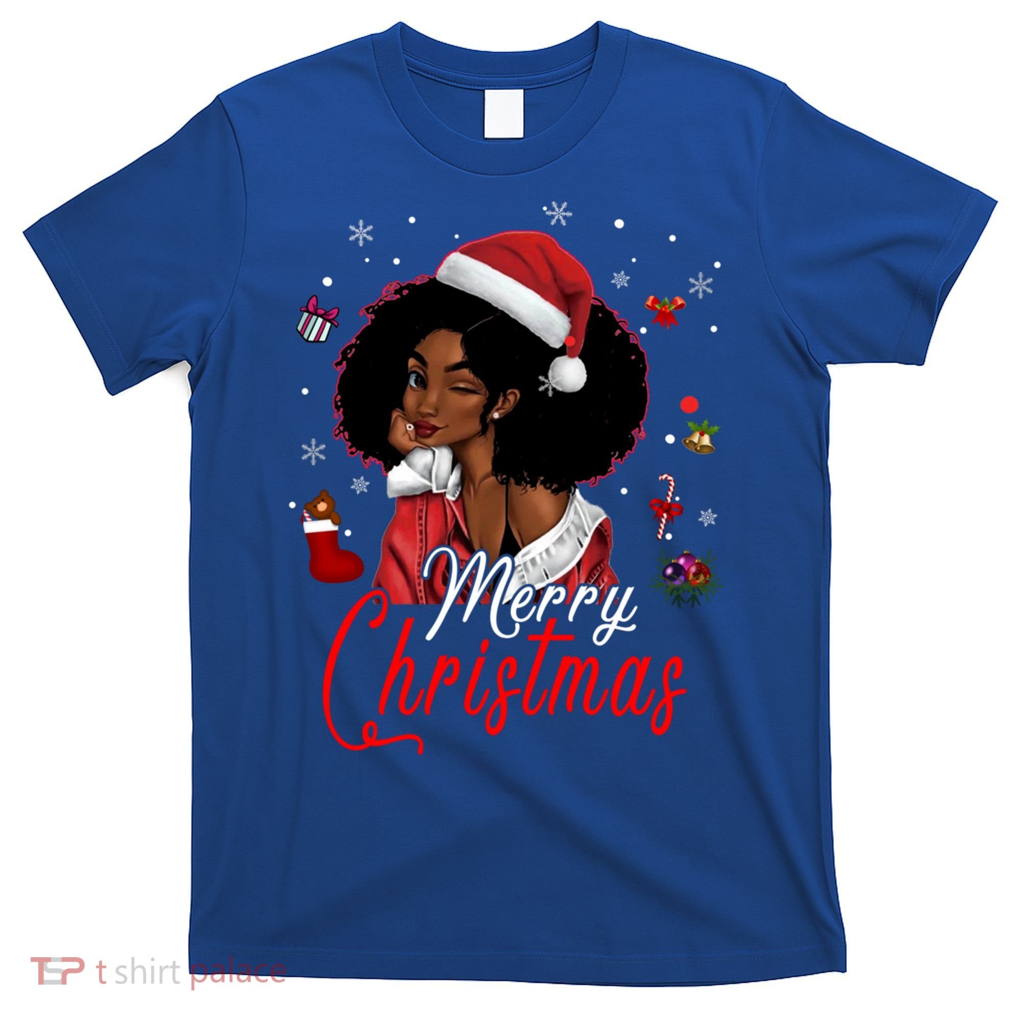Black African Santa Hat African American Merry Christmas Pj Cool Gift T-Shirt