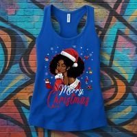 Black African Santa Hat African American Merry Christmas Pj Cool Gift Women's Tank Top thumb 3