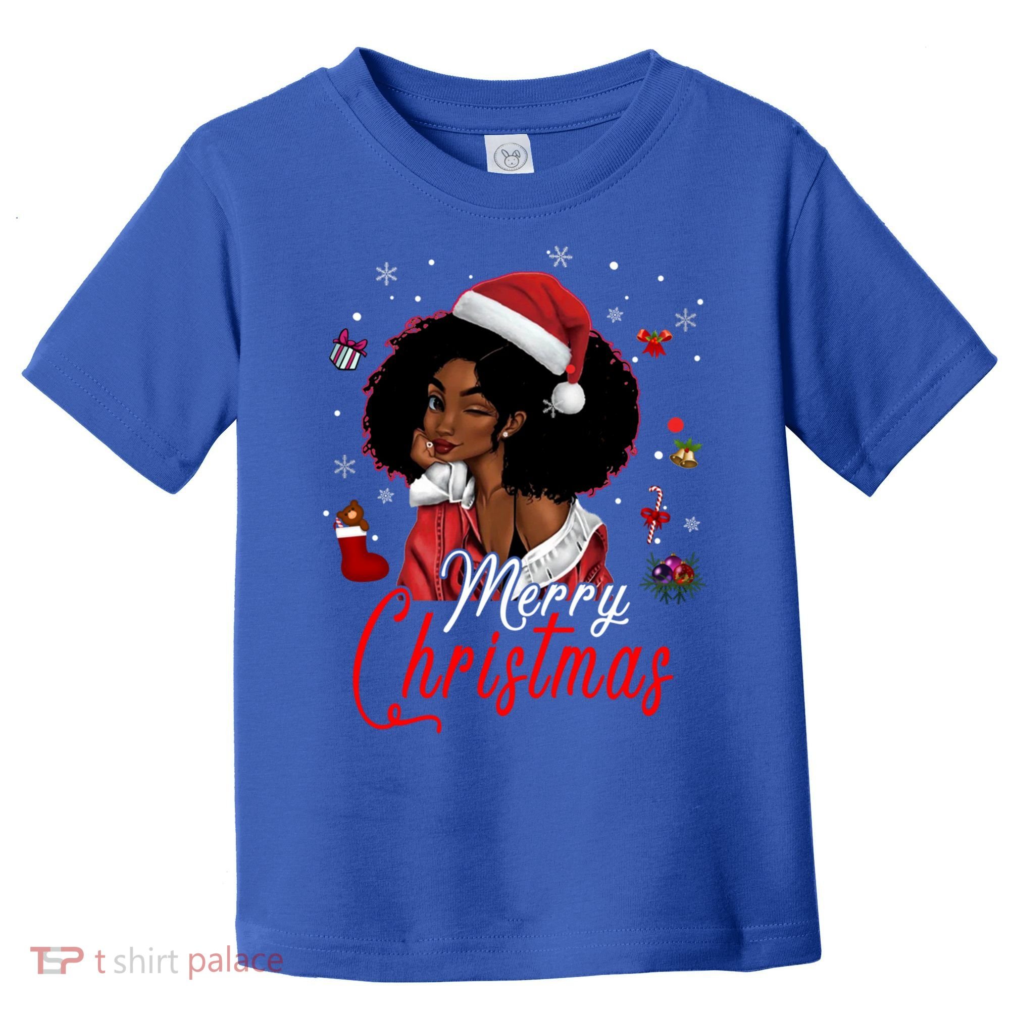 Black African Santa Hat African American Merry Christmas Pj Cool Gift Toddler T-Shirt
