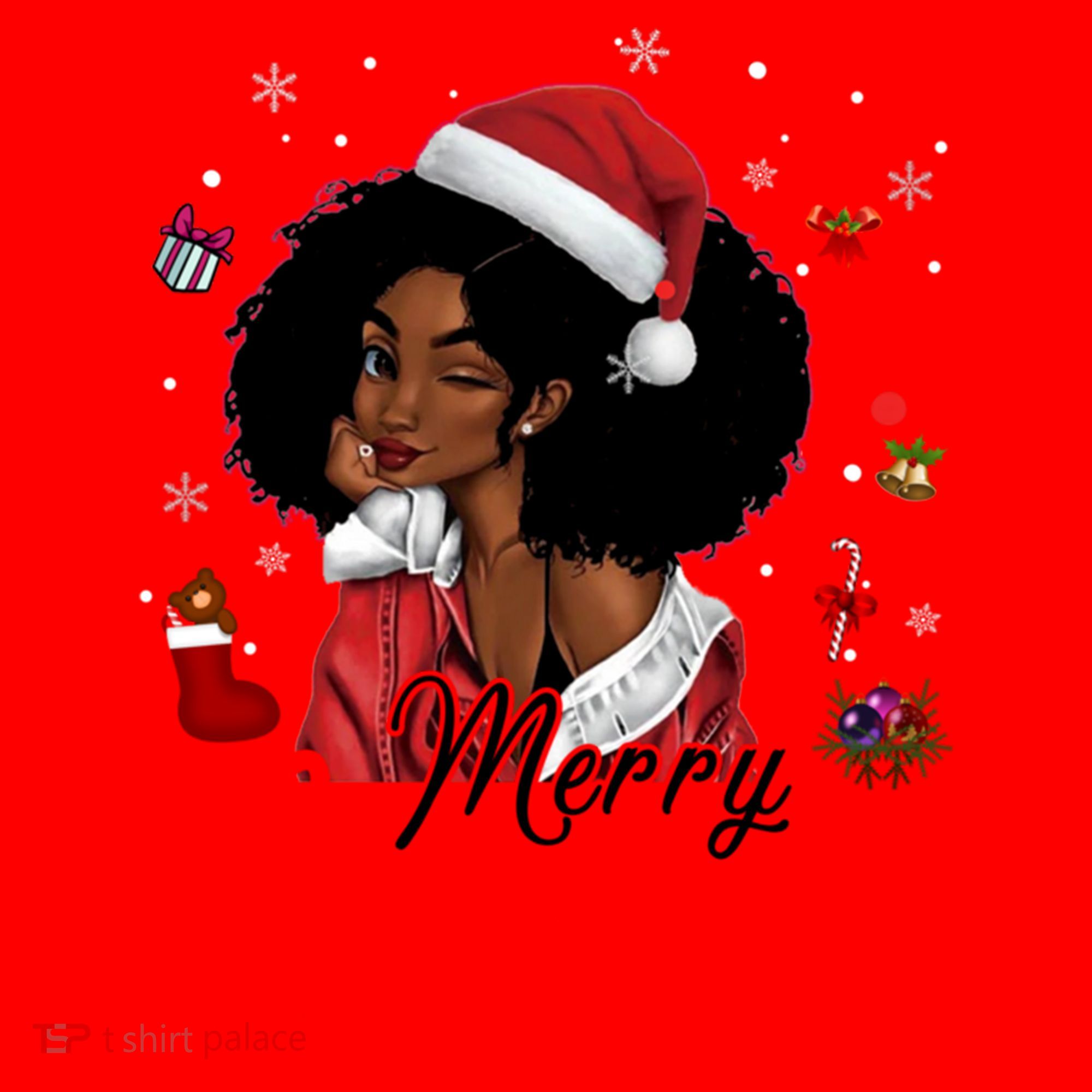 Black African Santa Hat African American Merry Christmas Pj Cool Gift Santa Hat