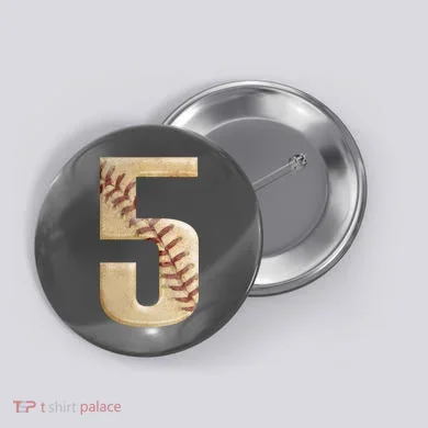 Baseball 5th Birthday  Button