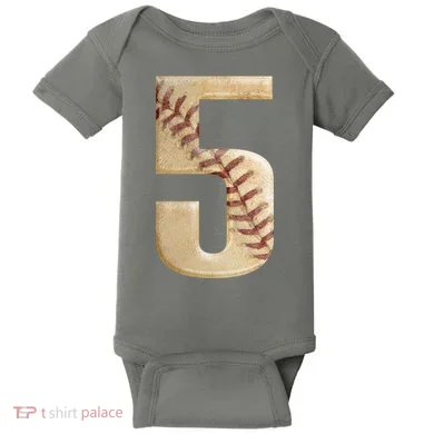 Baseball 5th Birthday  Baby Bodysuit