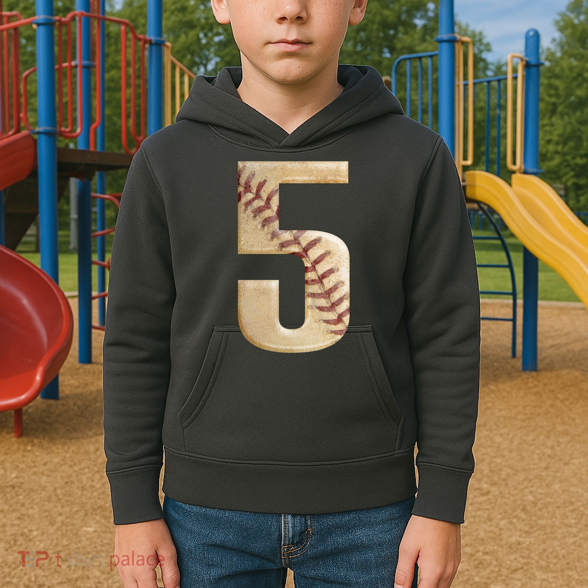 Baseball 5th Birthday  Kids Hoodie