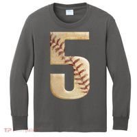 Baseball 5th Birthday  Kids Long Sleeve Shirt thumb 0