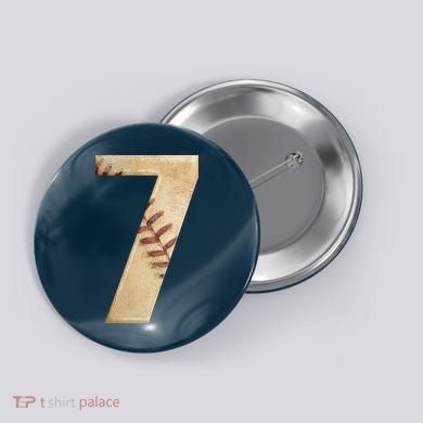 Baseball 7th Birthday Button