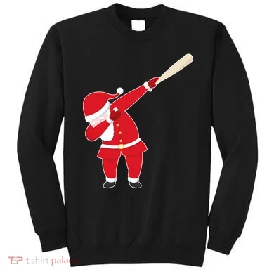 Baseball Bat Dabbing Santa Sweatshirt