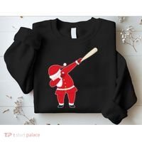 Baseball Bat Dabbing Santa Sweatshirt thumb 2