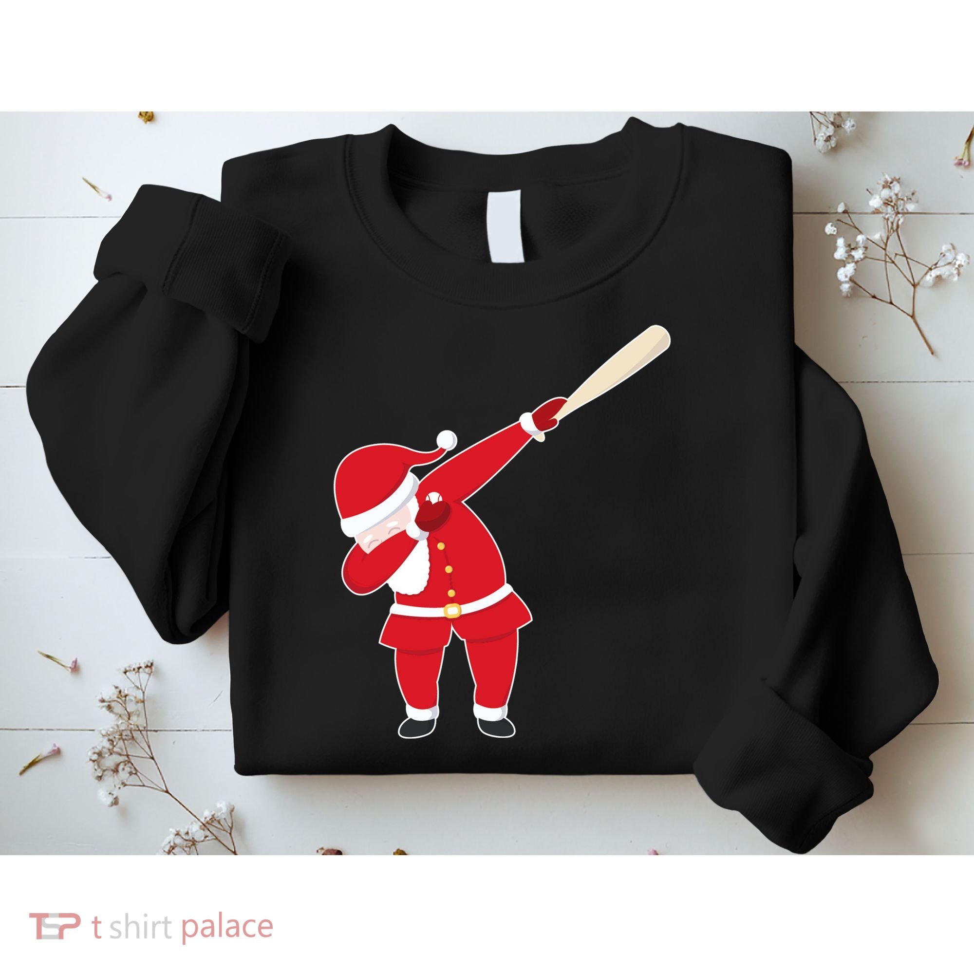 Baseball Bat Dabbing Santa Sweatshirt