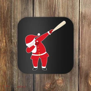 Baseball Bat Dabbing Santa Coaster