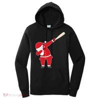 Baseball Bat Dabbing Santa Women's Hoodie thumb 0
