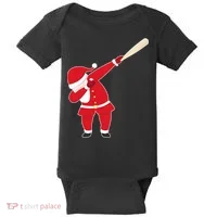 Baseball Bat Dabbing Santa Baby Bodysuit thumb 0