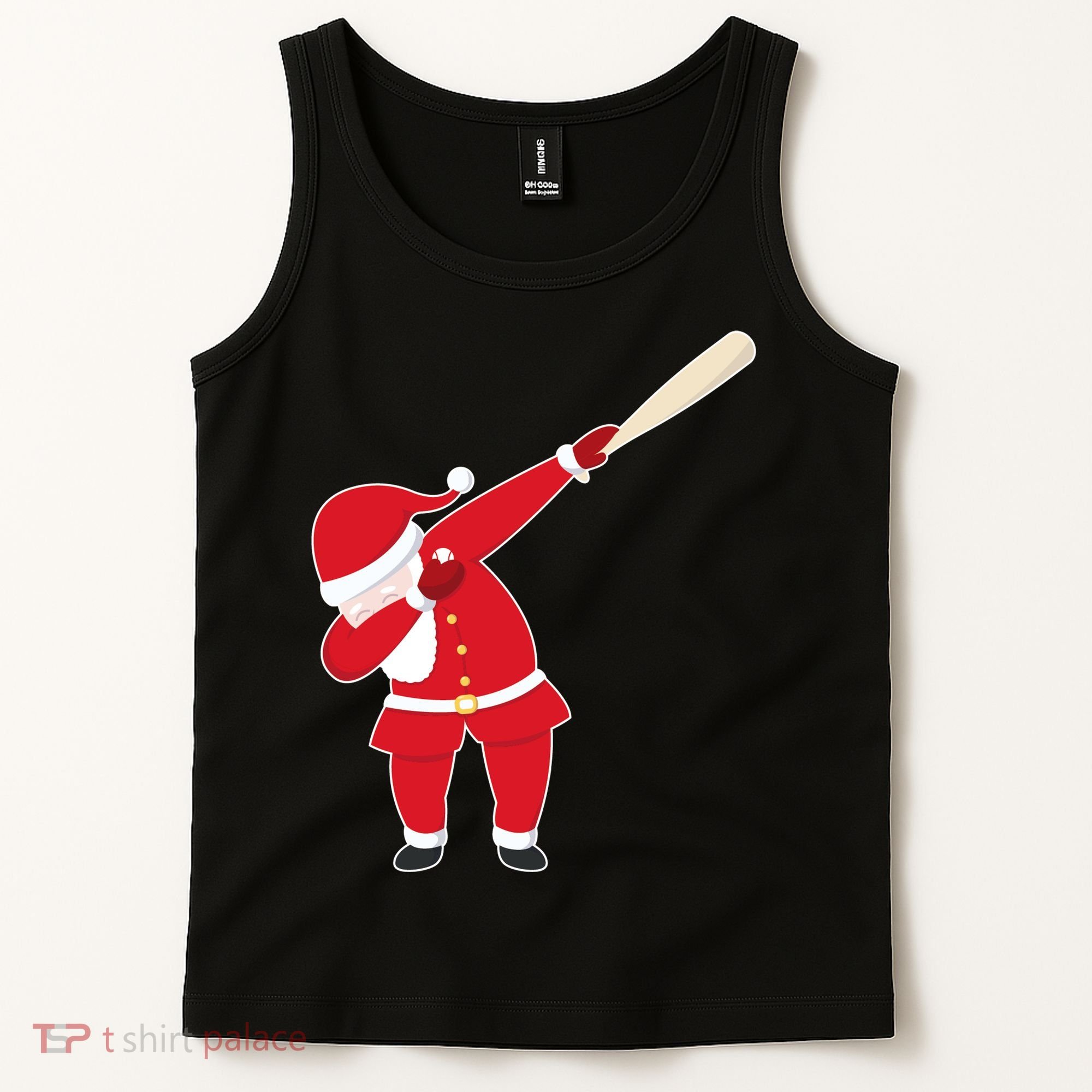Baseball Bat Dabbing Santa Tank Top