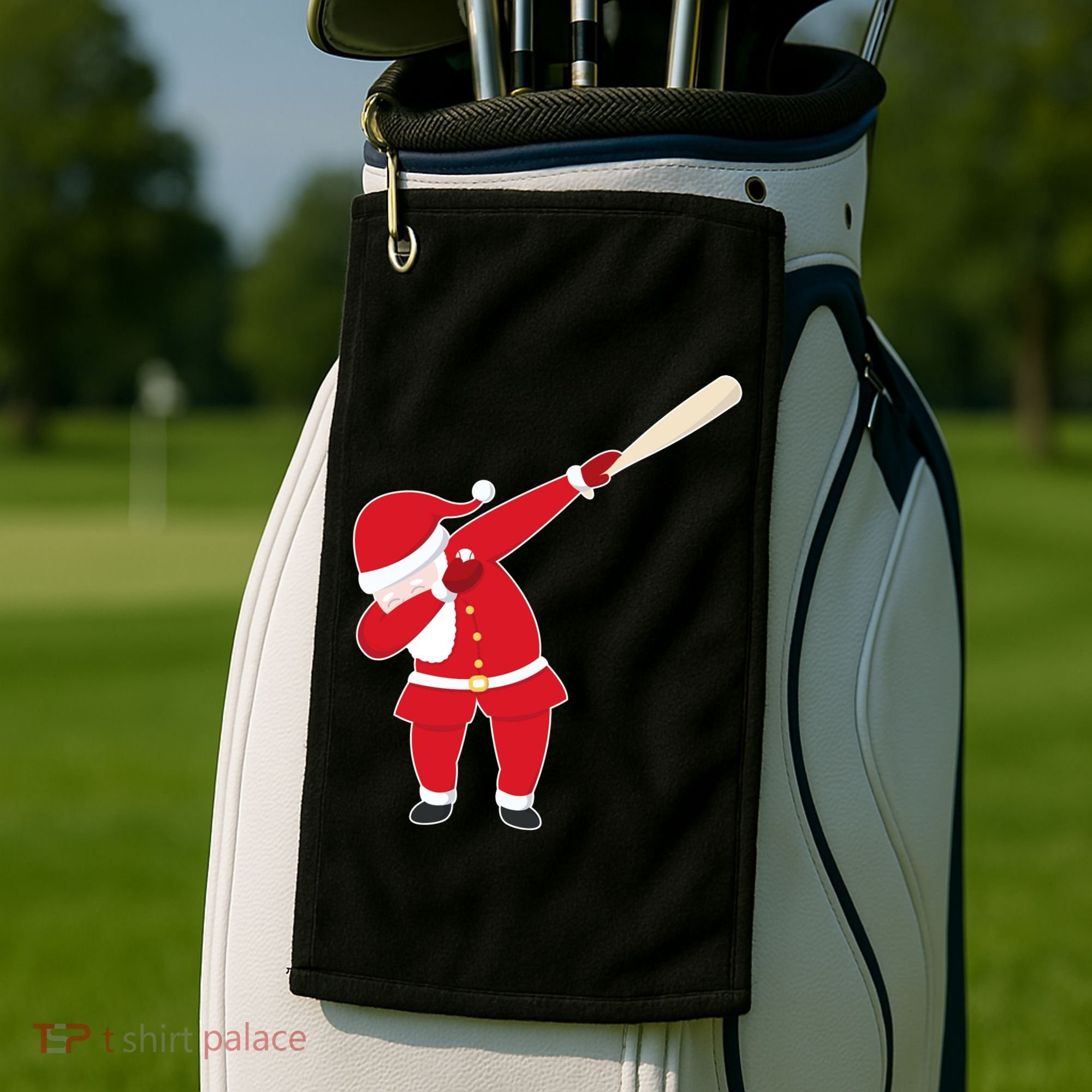 Baseball Bat Dabbing Santa Golf Towel