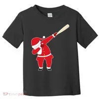 Baseball Bat Dabbing Santa Toddler T-Shirt thumb 0