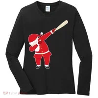 Baseball Bat Dabbing Santa Women's Long Sleeve Shirt thumb 0