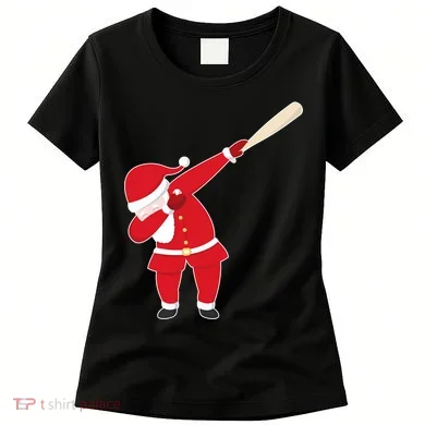 Baseball Bat Dabbing Santa Women's T-Shirt