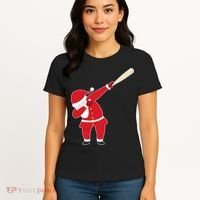 Baseball Bat Dabbing Santa Women's T-Shirt thumb 4