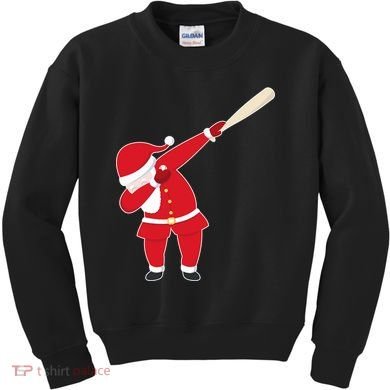 Baseball Bat Dabbing Santa Kids Sweatshirt