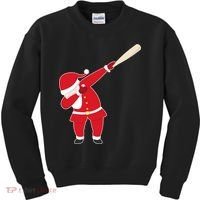 Baseball Bat Dabbing Santa Kids Sweatshirt thumb 0