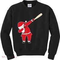 Baseball Bat Dabbing Santa Kids Sweatshirt thumb 0