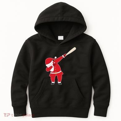 Baseball Bat Dabbing Santa Kids Hoodie