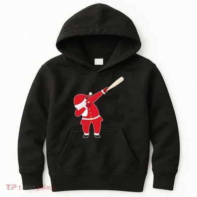Baseball Bat Dabbing Santa Kids Hoodie