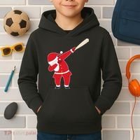 Baseball Bat Dabbing Santa Kids Hoodie thumb 2