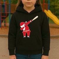 Baseball Bat Dabbing Santa Kids Hoodie thumb 3