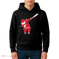 Baseball Bat Dabbing Santa Kids Hoodie thumb 4