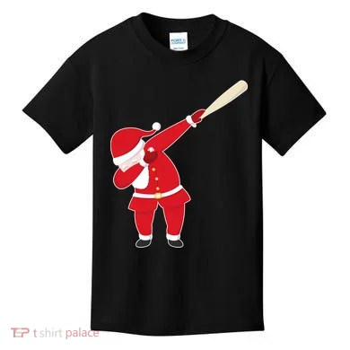 Baseball Bat Dabbing Santa Kids T-Shirt