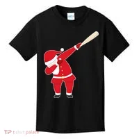 Baseball Bat Dabbing Santa Kids T-Shirt thumb 0