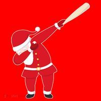 Baseball Bat Dabbing Santa Santa Hat thumb 1