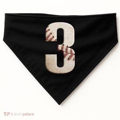 Baseball Birthday 3rd Birthday USA-Made Doggie Bandana