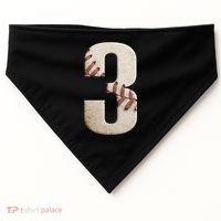 Baseball Birthday 3rd Birthday USA-Made Doggie Bandana thumb 0