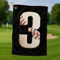 Baseball Birthday 3rd Birthday Golf Towel thumb 1