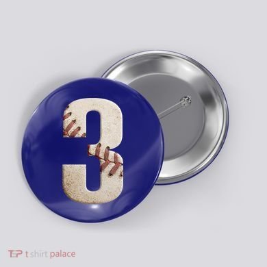 Baseball Birthday 3rd Birthday Button