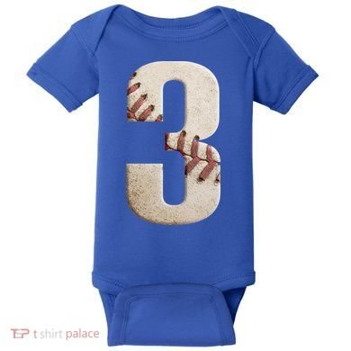 Baseball Birthday 3rd Birthday Baby Bodysuit