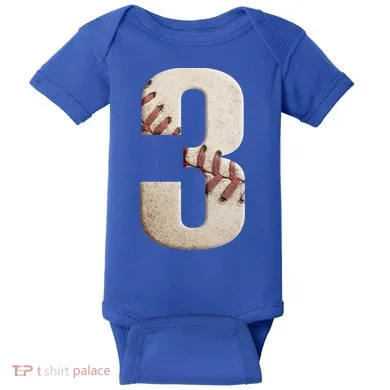 Baseball Birthday 3rd Birthday Baby Bodysuit